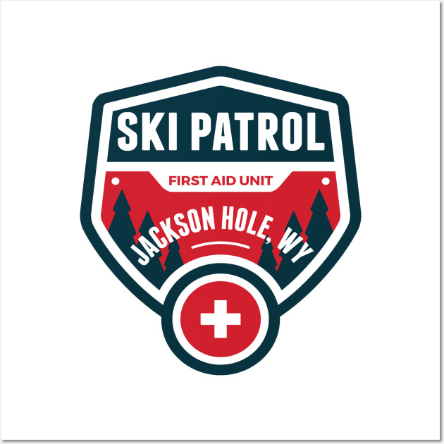 SKI Jackson Hole Wyoming Skiing Ski Patrol Mountain Art Wall Art by heybert00